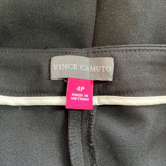 Vince Camuto Womens Pants 4P Black Crepe Ankle Petite Straight Leg Work Trousers - Picture 4 of 11